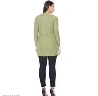  Clapton Women's Acrylic  Green Blend Full Sleeve Winter Wear Long Cardigan/Shrug Beige - M, Green, Wool, Pack Of 1